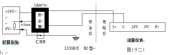 插入式蒸汽流量計(jì)防爆配線(xiàn)圖